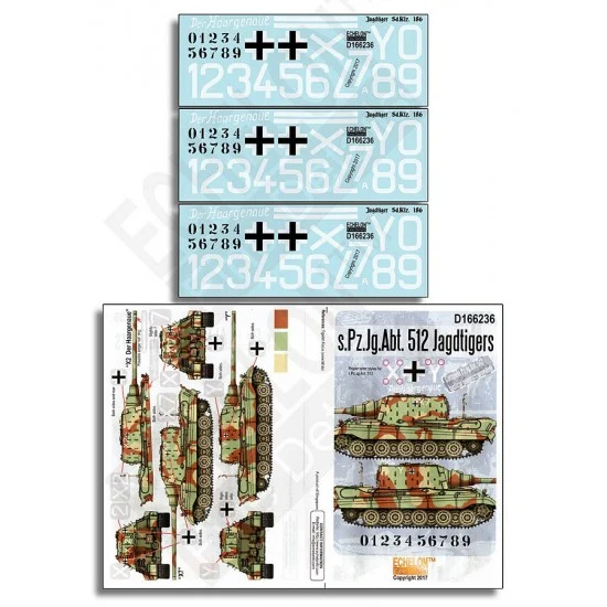 Echelon Fine Details D166236 1/16 German s.Pz.Jg.Abt. 512 Jagdtigers Decals - Military Vehicles & Tanks