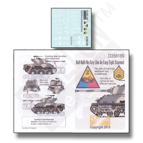 Echelon Fine Details D356189 1/35 Hell Hath No Fury Like An Easy Eight Scorned (water-slide decals)