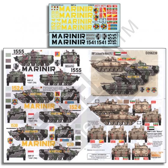 Echelon Fine Details D356239 1/35 Decals for BMP-3s Around the World Part 1