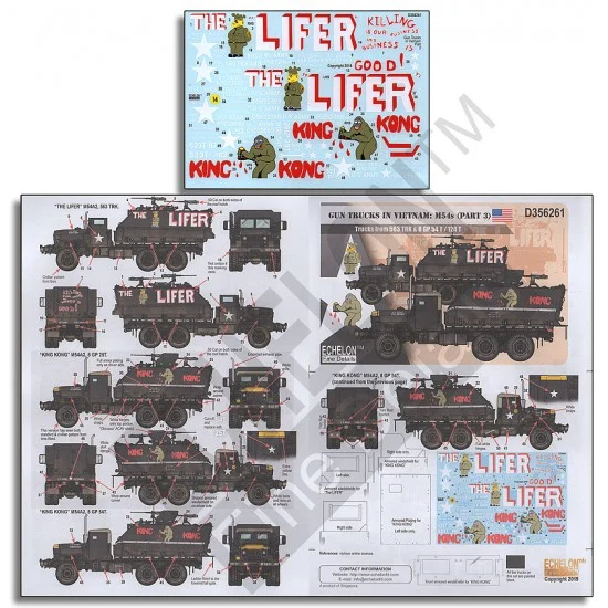 Echelon Fine Details D356261 Decals for 1/35 US Gun Trucks in Vietnam: M54s Part 3 - 563 TRK & 8 GP 54T/124T