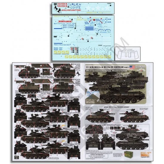 Echelon Fine Details D356265 Decals for 1/35 11 ACR M551s & M113s in Vietnam (Part 2) - Military Vehicles & Tanks
