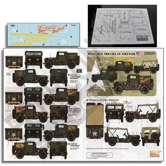 Echelon Fine Details D356281 Decals for 1/35 M151 Gun Trucks in Vietnam - Military Vehicles & Tanks