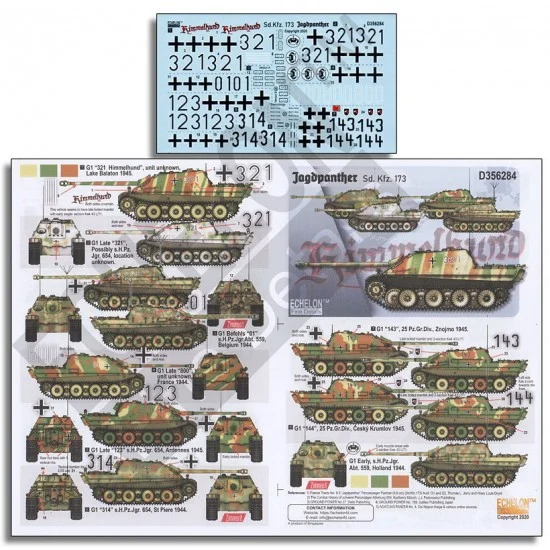 Echelon Fine Details D356284 Decals for 1/35 Jagdpanther SdKfz. 173 - Military Vehicles & Tanks