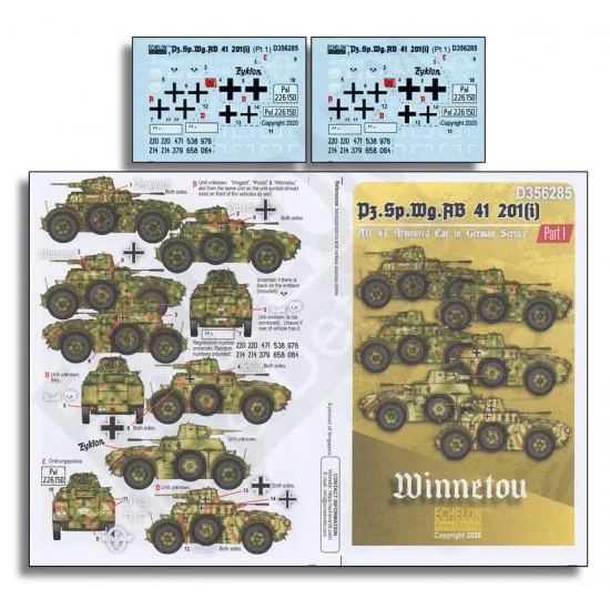 Echelon Fine Details D356285 Decals for 1/35 Pz.Sp.Wg.AB 41 201(i) Part. 1 - Military Vehicles & Tanks