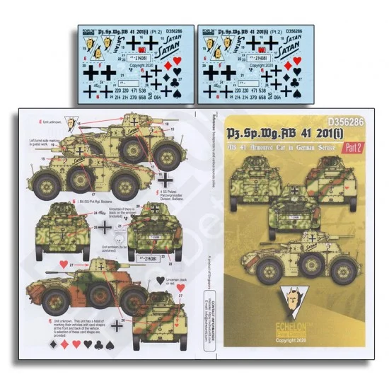 Echelon Fine Details D356286 Decals for 1/35 Pz.Sp.Wg.AB 41 201(i) Part. 2 - Military Vehicles & Tanks