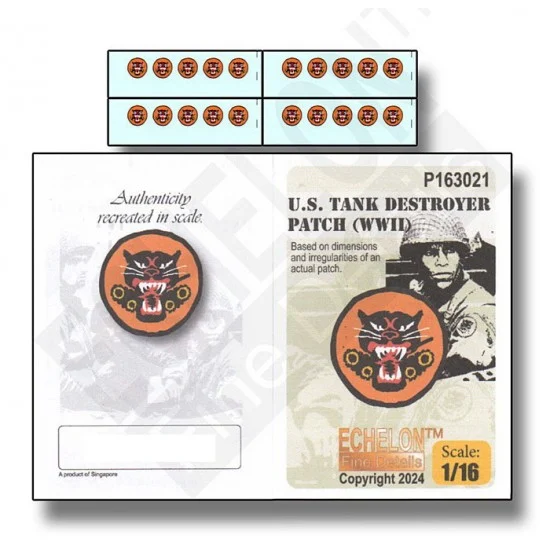 Echelon Fine Details P163021 1/16 WWII US Tank Destroyer Patches Decal - Model Figures