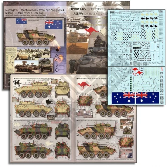 Echelon Fine Details T35011 Decals for 1/35 USMC LAVs (Operation Iraqi Freedom) & ASLAVs (Operation Catalyst 2003) - Military Vehicles & Tanks