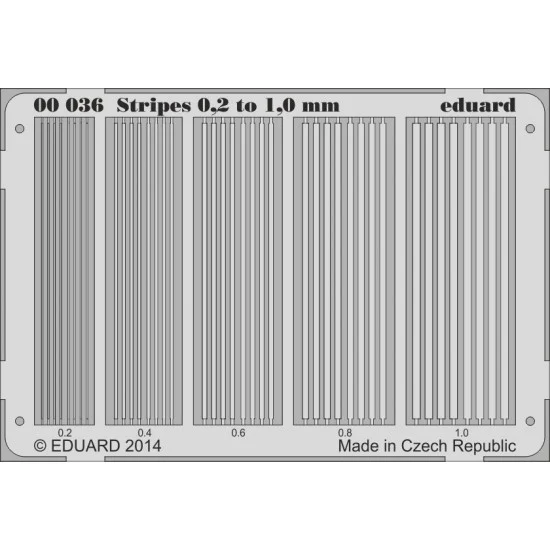 Eduard 00036 Stripes 0.2 to 1mm (1 photo-etched sheet)