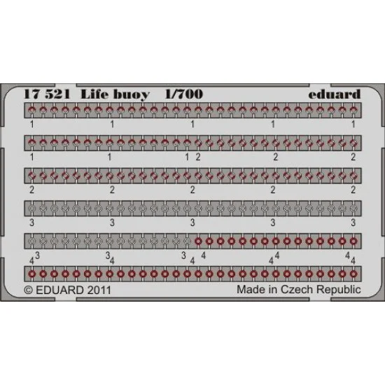 Eduard 17521 Colour Photoetched Set for 1/700 Lifebuoy - Model Ships & Boats