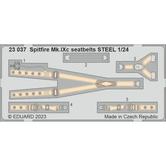 Eduard 23037 1/24 Supermarine Spitfire Mk.IXc Seatbelts Detail Set for Airfix kits - Model Planes