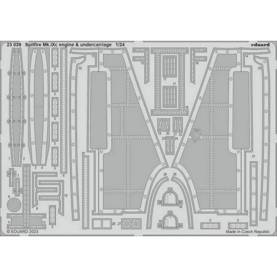 Eduard 23039 1/24 Supermarine Spitfire Mk.IXc Engine & Undercarriage Parts for Airfix kits - Model Planes