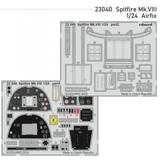 Eduard 23040 1/24 Supermarine Spitfire Mk.VIII Detail set for Airfix kits - Model Planes