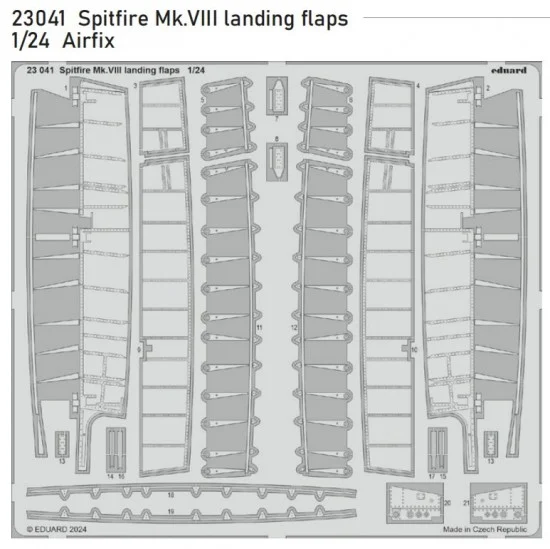 Eduard 23041 1/24 Supermarine Spitfire Mk.VIII Landing Flaps Detail set for Airfix kits - Model Planes
