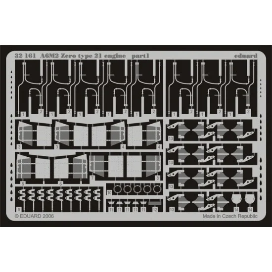 Eduard 32161 Photoetch for 1/32 Mitsubishi A6M2 Zero Type 21 Engine for Tamiya kit - Model Planes