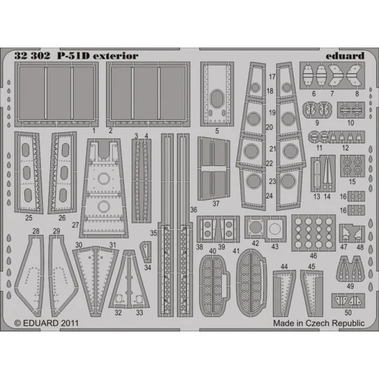 Eduard 32302 1/32 North American P-51D Mustang Exterior Detail Set for Tamiya kit
