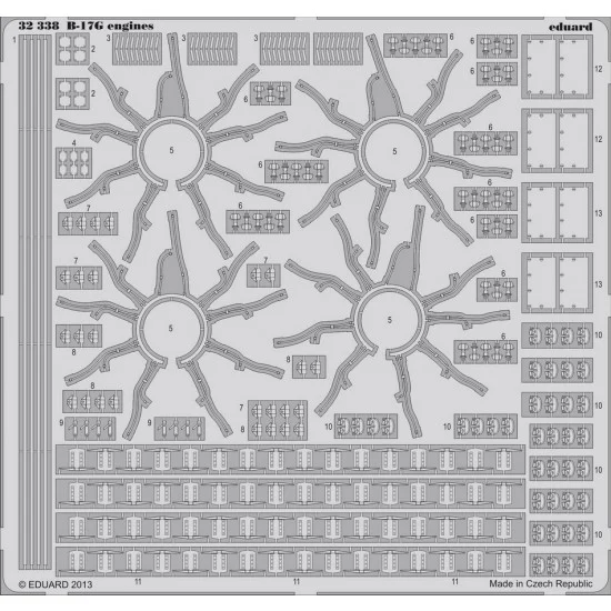 Eduard 32338 1/32 Boeing B-17G Flying Fortress Engines Detail Set for HK Models kit