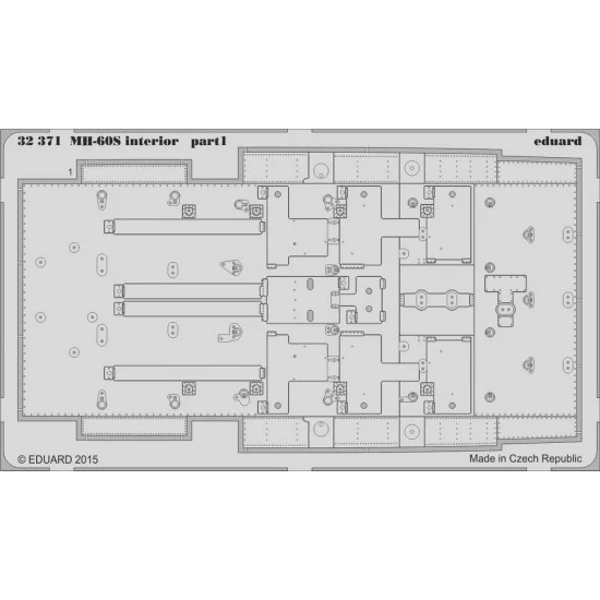 Eduard 32371 1/35 Sikorsky MH-60S Interior Detail Set for Academy 12120 kit (3 Photo-Etched Sheets)
