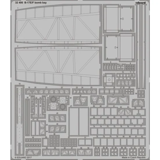 Eduard 32400 1/32 Boeing B-17E/F Flying Fortress Bomb Bay for Hong Kong Models (1 Photo-Etched Sheet)