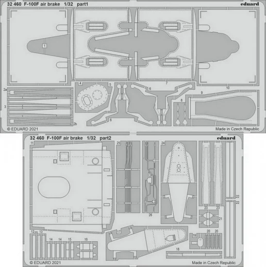 Eduard 32460 1/32 F-100F Super Sabre Air Brake Detail Set for Trumpeter kits