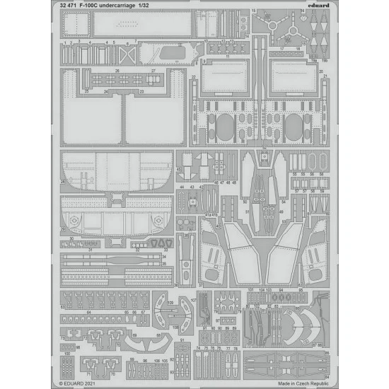 Eduard 32471 1/32 F-100C Super Sabre Undercarriage Detail Set for Trumpeter kits