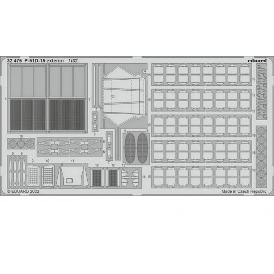 Eduard 32475 1/32 North American P-51D-15 Mustang Exterior Detail Set for Revell kits