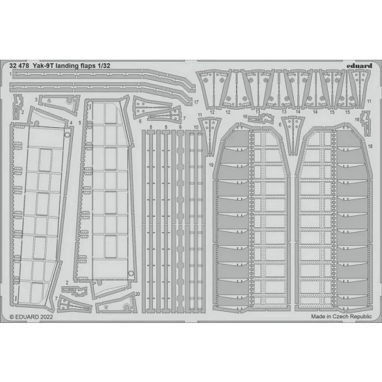 Eduard 32478 1/32 Yakovlev Yak-9T Landing Flaps Detail Set for ICM kits