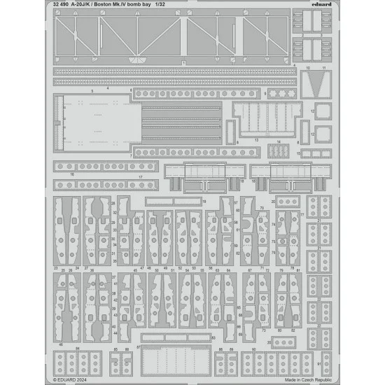 Eduard 32490 1/32 Douglas A-20J/K Havoc / Boston Mk.IV Bomb Bay Photo-etched set for HK Model kits