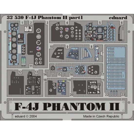 Eduard 32530 Colour Photoetch for 1/32 F-4J Phantom II for Tamiya kit