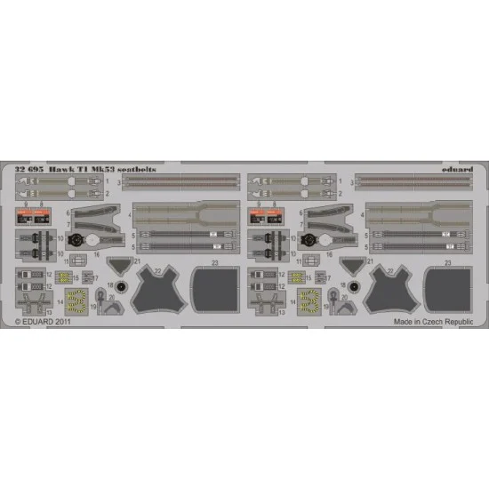 Eduard 32695 Colour Photo-etched Set for 1/32 Bae Hawk T1 Mk.53 Seatbelts for Revell kit