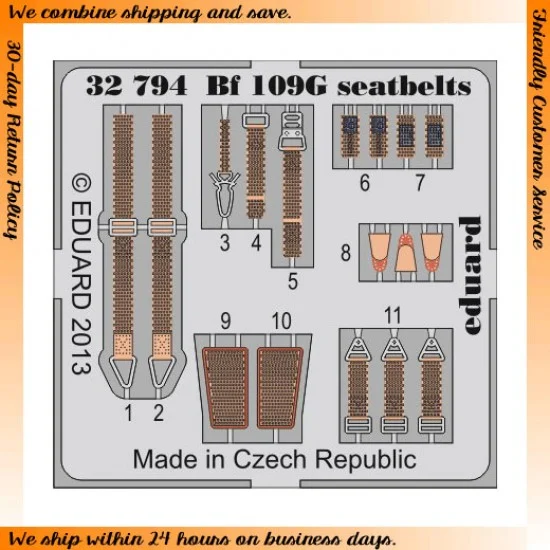 Eduard 32794 1/32 Messerschmitt Bf 109G-6 Seatbelts for Revell kits