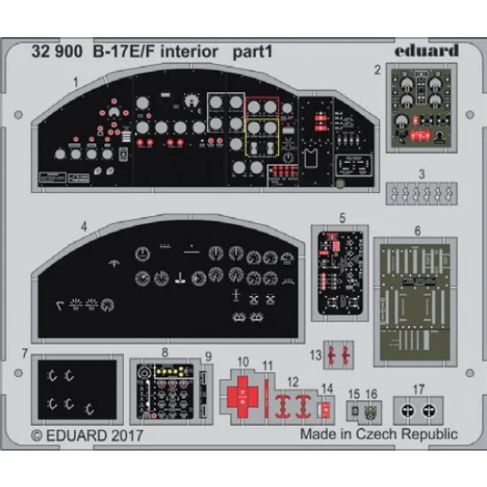 Eduard 32900 1/32 Boeing B-17E/F Flying Fortress Interior Detail Set for Hong Kong Models kit (3PE)