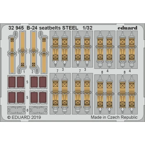 Eduard 32945 1/32 Consolidated B-24 Liberator Seatbelts Detail Set for Hobby Boss kits