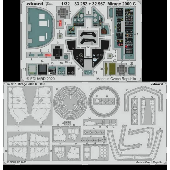Eduard 32967 1/32 Dassault Mirage 2000 C Detail Parts Vol.1 for Kitty Hawk kits - Model Planes