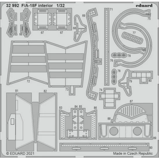 Eduard 32992 1/32 Boeing F/A-18F Super Hornet Interior Detail set for Revell kits