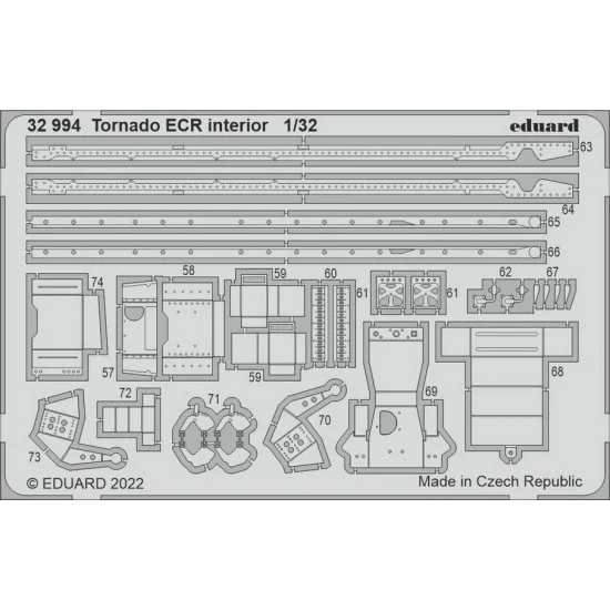 Eduard 32994 1/32 Panavia Tornado ECR Interior Detail set for Italeri kits - Model Planes