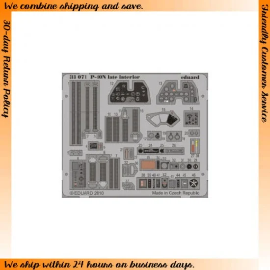 Eduard 33071 Colour Photoetch for 1/32 P-40N Late Interior for Hasegawa kit