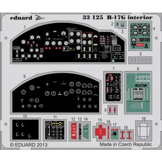 Eduard 33125 1/32 Boeing B-17G Flying Fortress Interior Detail Set for HK Models kit