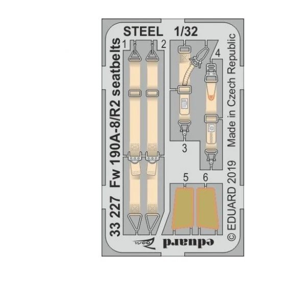 Eduard 33227 1/32 Focke-Wulf Fw 190A-8/R2 Seatbelts Steel for Revell kits