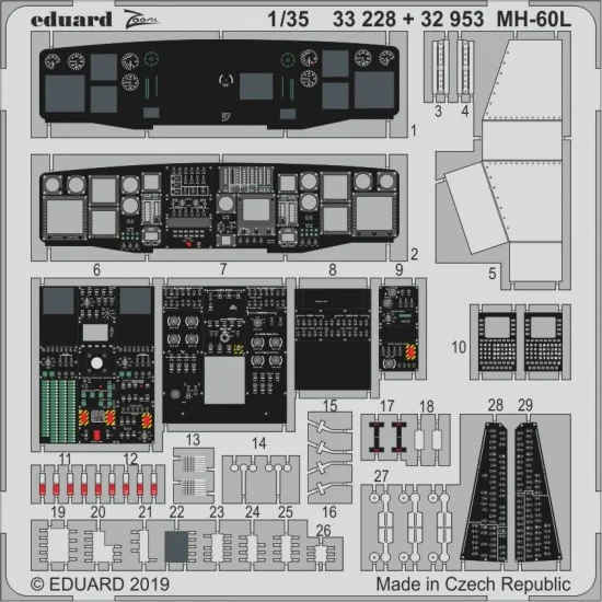 Eduard 33228 1/35 Sikorsky MH-60L Black Hawk Detail set for Kitty Hawk kits