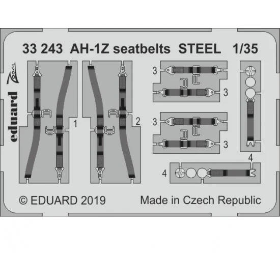 Eduard 33243 1/35 Bell AH-1Z Viper Seatbelts STEEL Detail set for Academy kits
