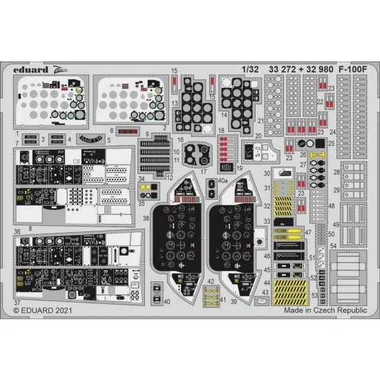 Eduard 33272 1/32 F-100F Super Sabre Detail Set for Trumpeter kits