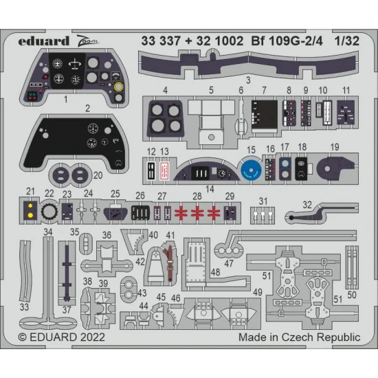 Eduard 33337 1/32 Messerschmitt Bf 109G-2/4 Detail set for Revell kits