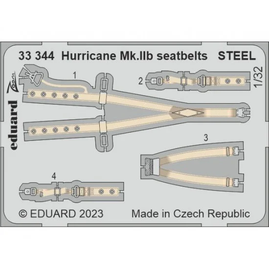 Eduard 33344 1/32 Hawker Hurricane Mk.IIb Seatbelts Set for Revell kits - Model Planes