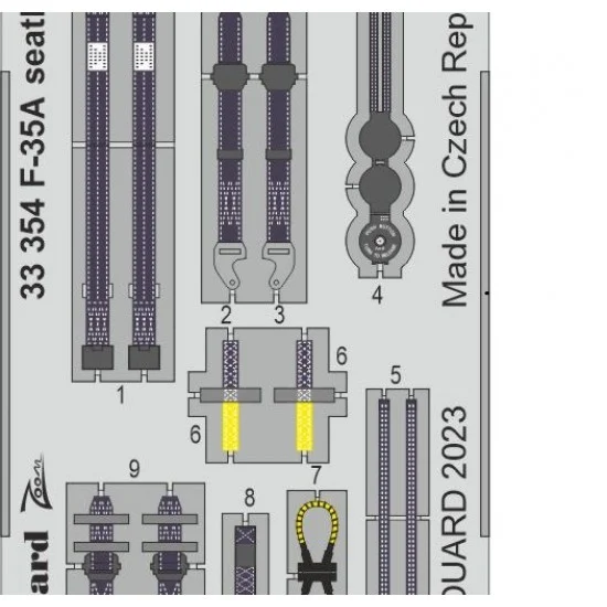 Eduard 33354 1/32 Lockheed Martin F-35A Lightning II Seatbelts Detail Set for Trumpeter kits