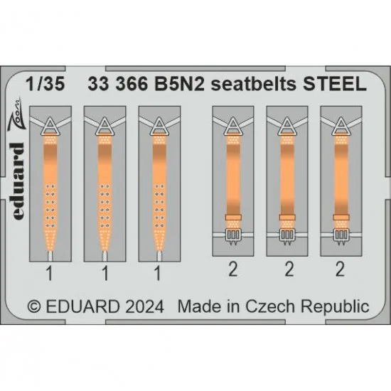 Eduard 33366 1/35 Nakajima B5N2 Seatbelts for Border Model kits - Model Planes