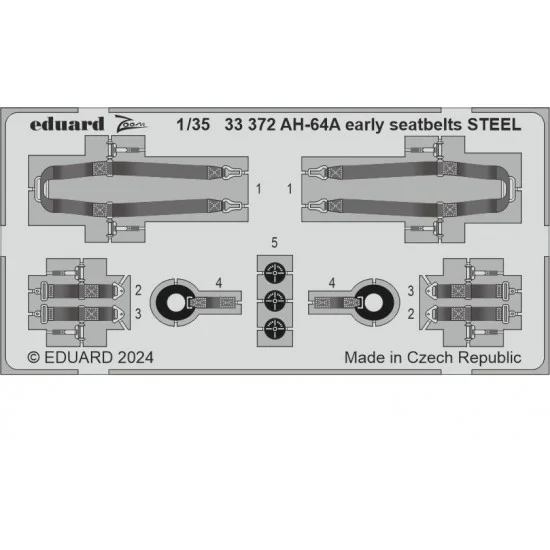Eduard 33372 1/35 Boeing AH-64A Apache Early Seatbelts PE for Trumpeter kits