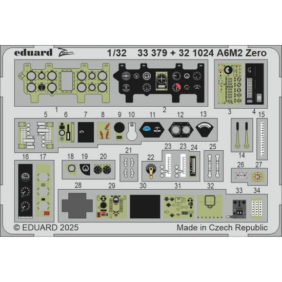 Eduard 33379 1/32 A6M2 Zero Detail set for Tamiya kits - Model Planes