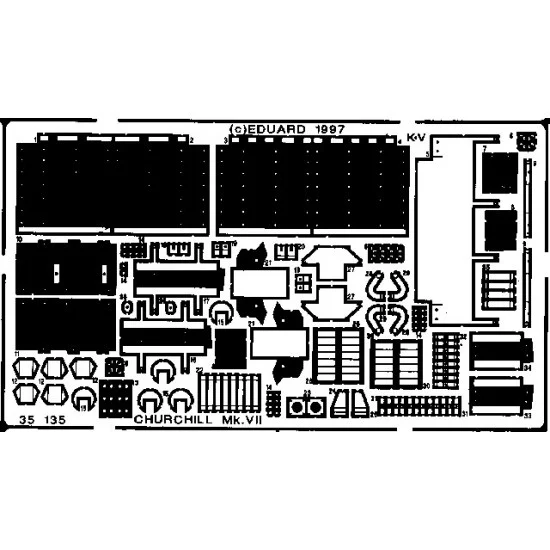 Eduard 35135 Photoetch for 1/35 Churchill Mk.VII for Tamiya kit - Military Vehicles & Tanks