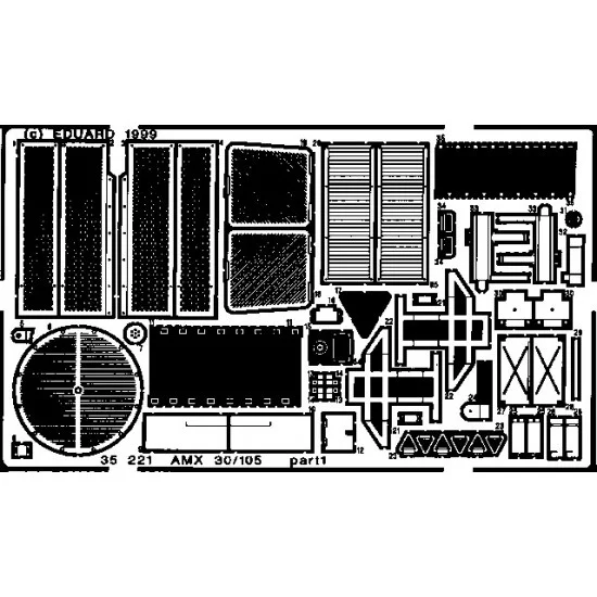 Eduard 35221 Photoetch for 1/35 AMX 30/105 for Heller kit - Military Vehicles & Tanks
