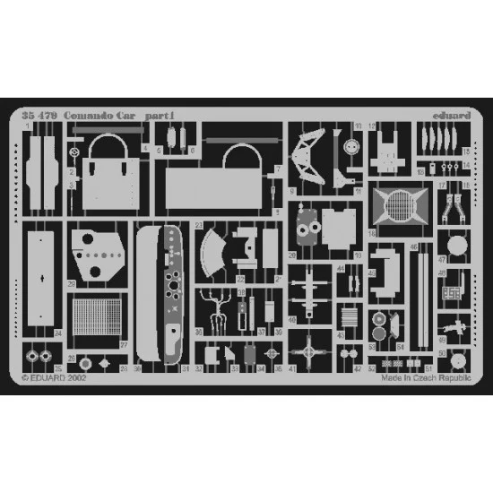 Eduard 35479 Photoetch for 1/35 WWII Willy's Jeep Commando Car for Italeri kit - Military Vehicles & Tanks